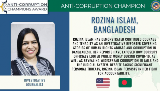 Us Embassy In Dhaka Congratulates Journalist Rozina Islam The