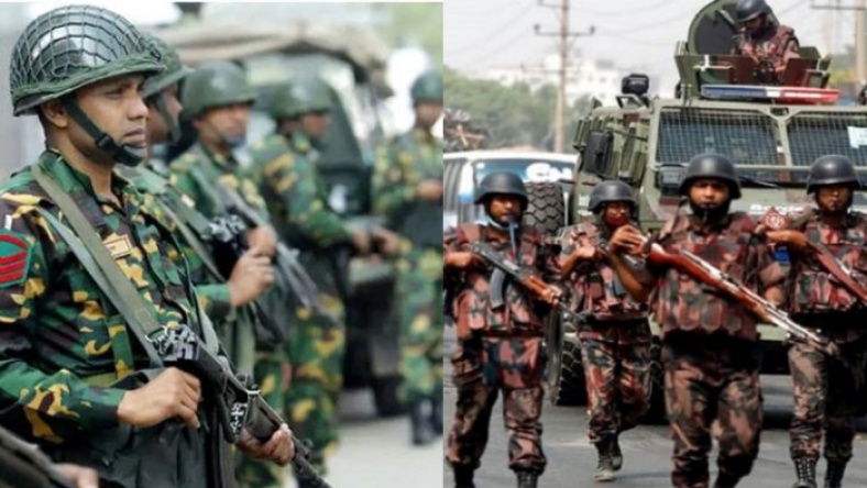 নিরাপত্তায় মাঠে সশস্ত্র বাহিনী