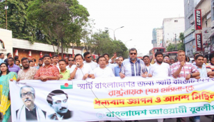 বাজেটকে স্বাগত জানিয়ে যুবলীগের আনন্দ মিছিল
