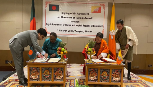 ট্রানজিট সুবিধায় যানবাহন চলাচলে বাংলাদেশ-ভুটানের চুক্তি স্বাক্ষর