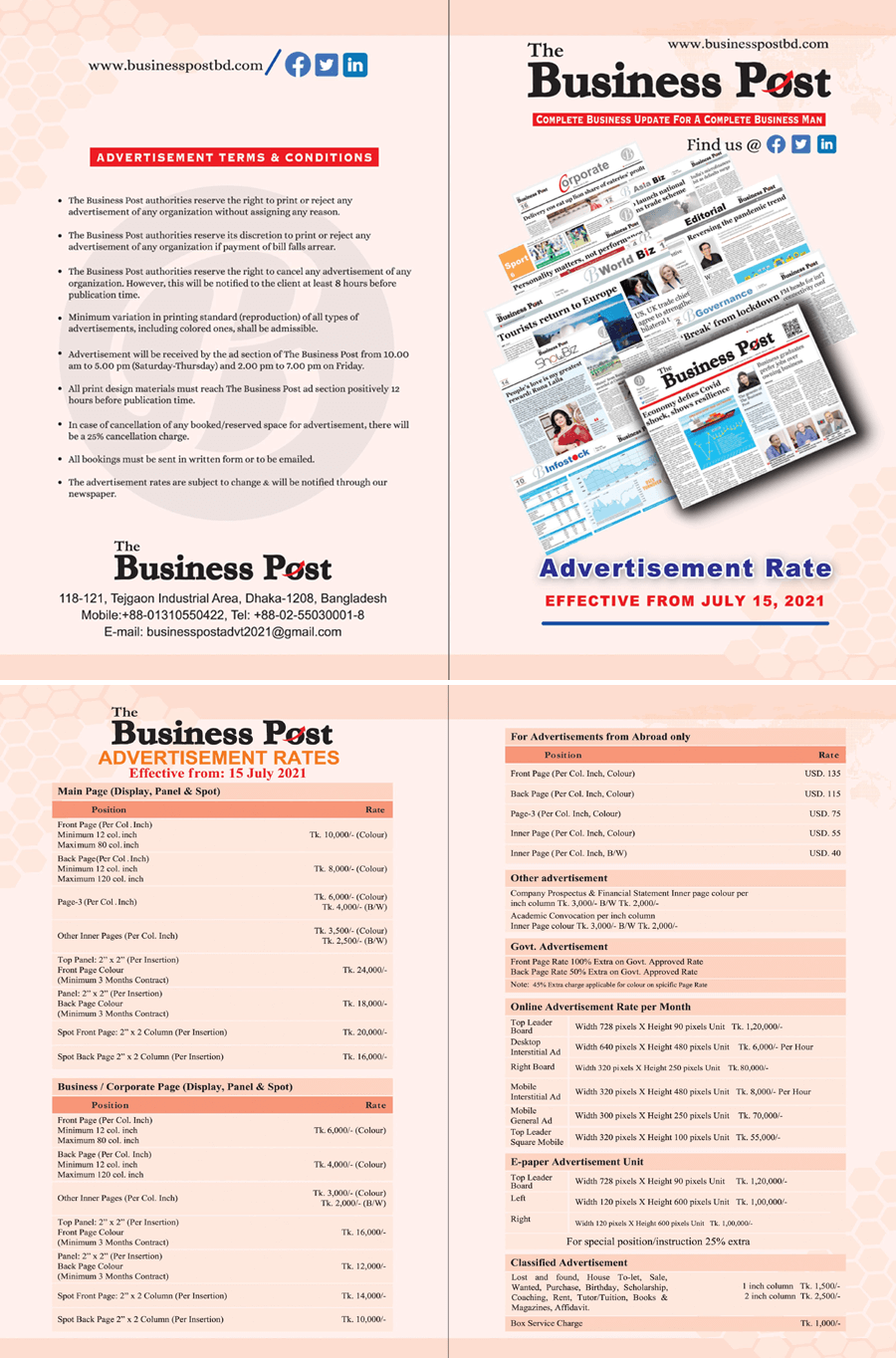 The Business Post Advertisement Rate