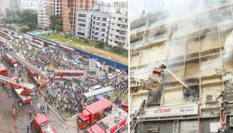 Banani building fire triggers city gridlock  