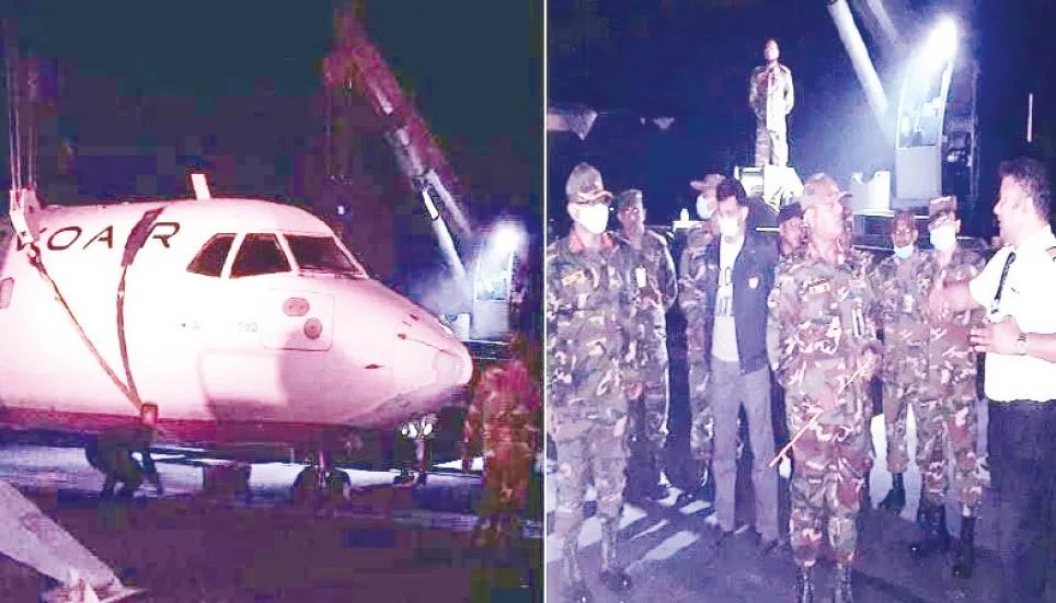 Army removes aircraft from Saidpur airport runway 