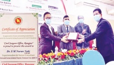 Physicians serving Covid-19 patients felicitated in Rangpur 