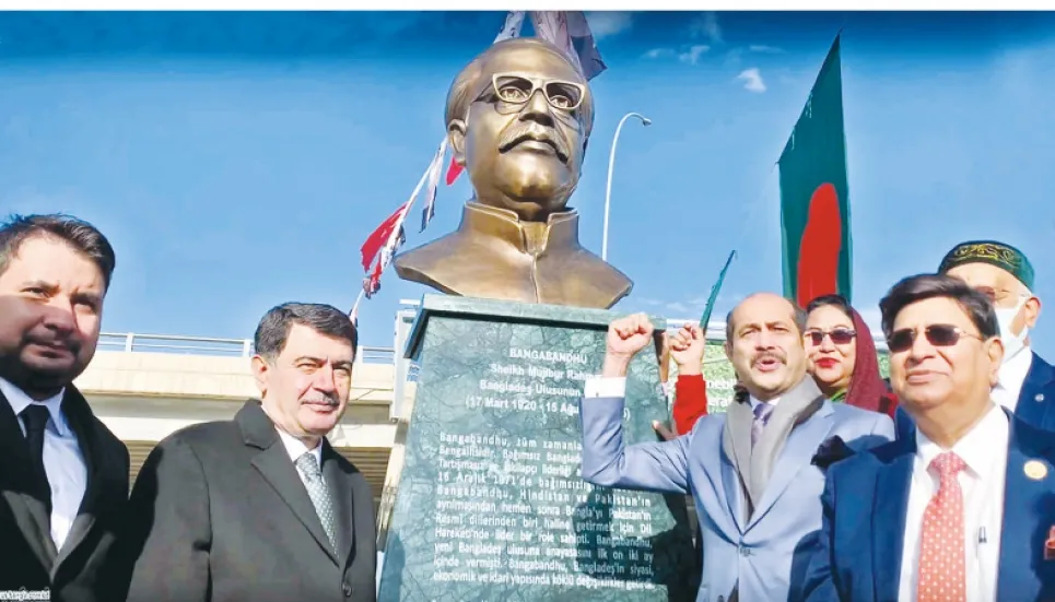 Bangabandhu’s bust unveiled in Ankara 