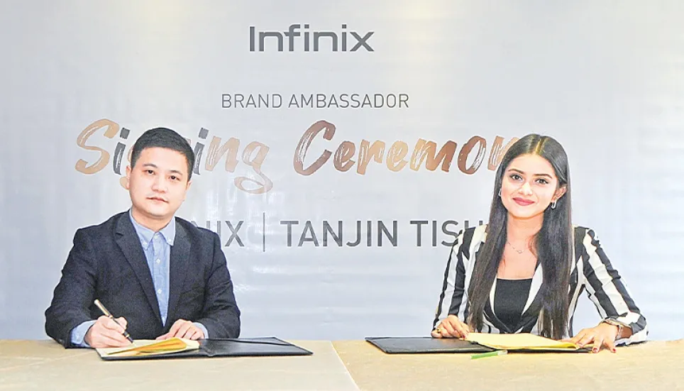 Actress Tanjin Tisha renews contract as Infinix brand ambassador
