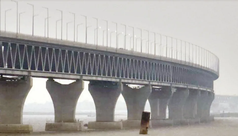 Padma Bridge lampposts light up experimentally 