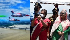 PM enjoys spectacular fly-past on Padma Bridge 