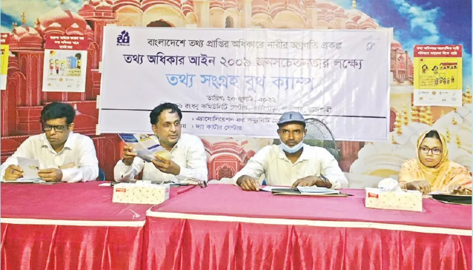 Booth camp for RTI mass-awareness held in Rajshahi 