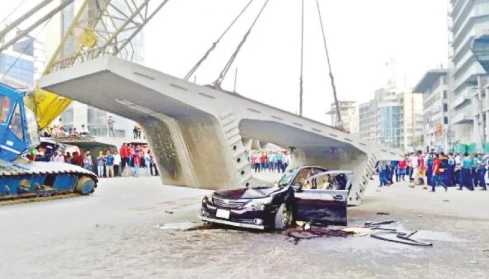 5 killed in Dhaka as viaduct segment falls on car 