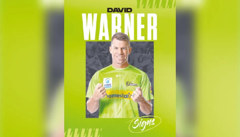 Warner back in BBL with Sydney Thunder 