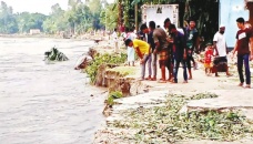 Teesta flows above danger line, over 300 families affected by erosion 