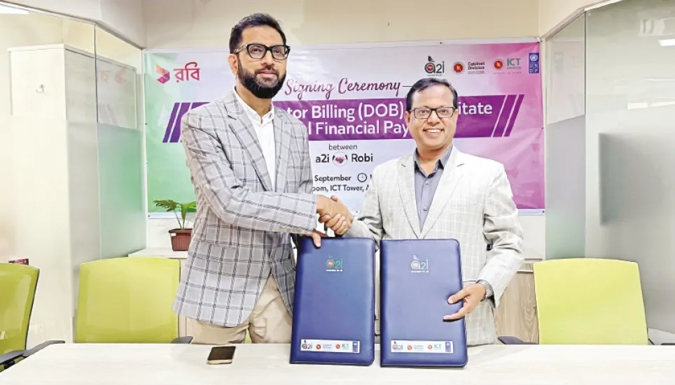 a2i, Robi sign MoU to simplify payment of government services 