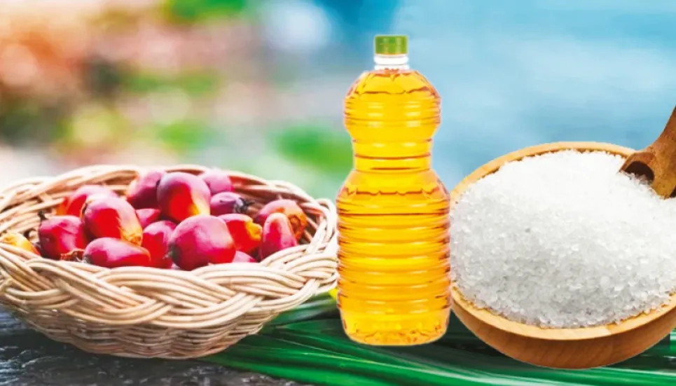 Sugar prices up, palm oil drops further 