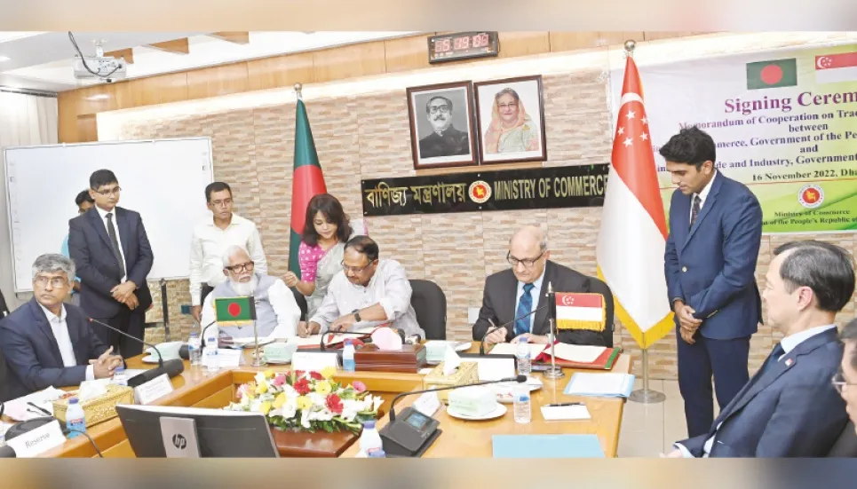 Dhaka, Singapore sign MoC, plan FTA soon 