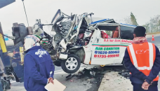 Six killed as ambulance crashes into truck in Shariatpur