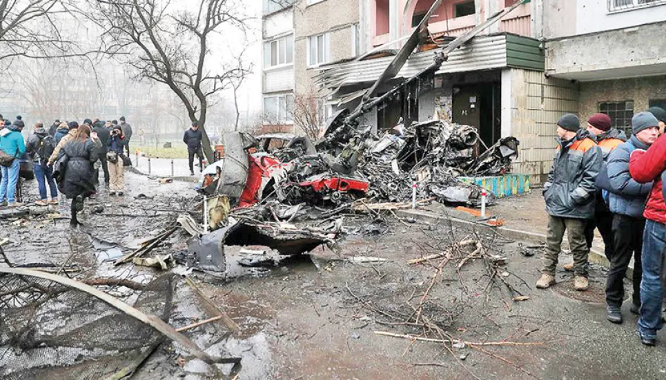 Ukraine home minister among 16 killed in helicopter crash