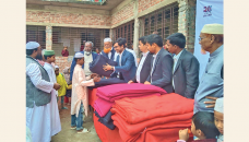 LankaBangla distributes blankets in Chowmuhani 