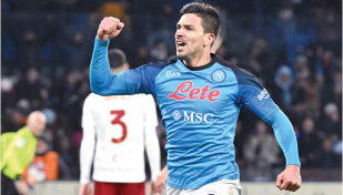 Super-sub Simeone continues Napoli’s title march as champions Milan crumble