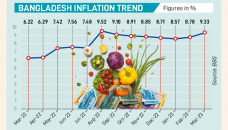 Inflation hits 7 months high of 9.33% in Mar 