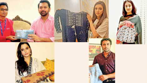 Celebrities buy burnt cloths to support Bangabazar victims 