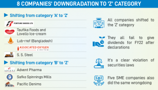 8 cos downgraded to ‘Z’ category for dividend disbursement anomalies