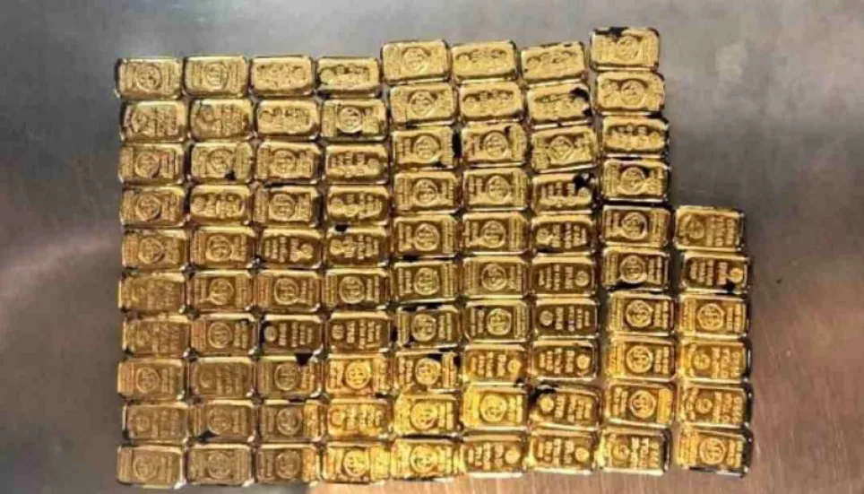 86 gold bars worth Tk 7cr seized at Ctg airport