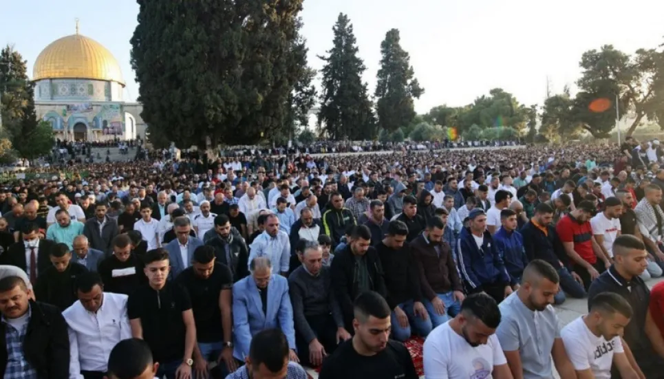 Thousands perform Eid prayers at Al-Aqsa compound days after violent raid