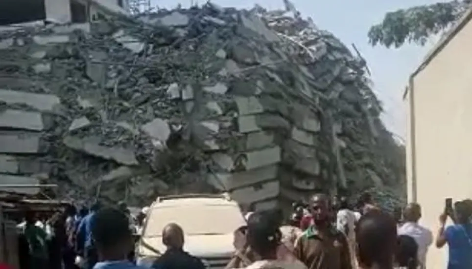 Many feared trapped as 21-story building collapses in Nigeria