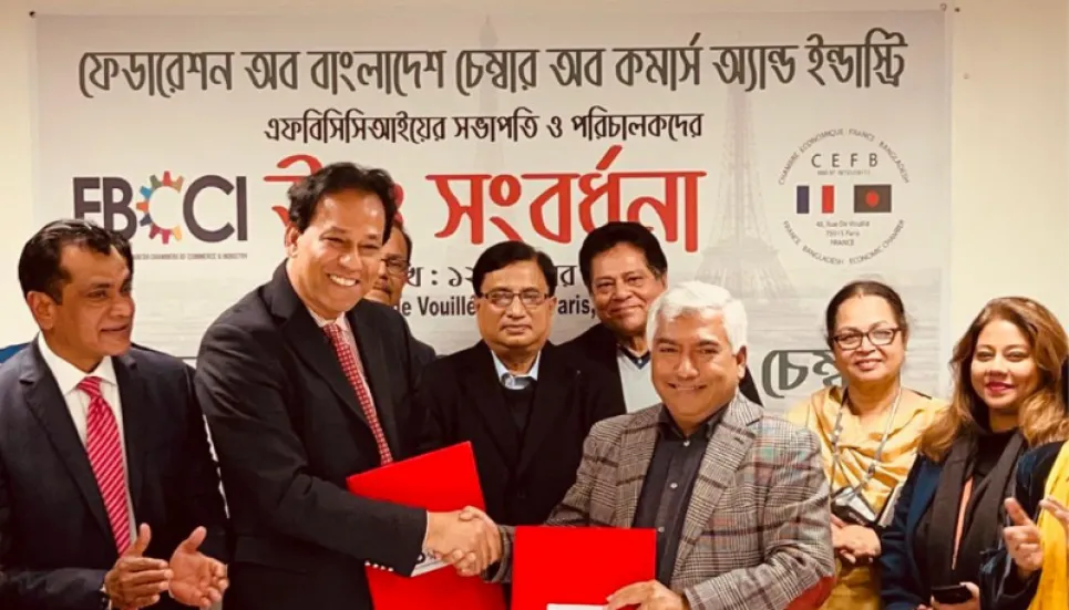 FBCCI, France-Bangladesh Economic Chamber sign MoU
