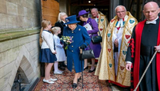 Queen Elizabeth II in rare outing with walking stick