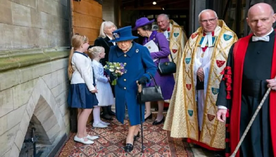 Queen Elizabeth II in rare outing with walking stick