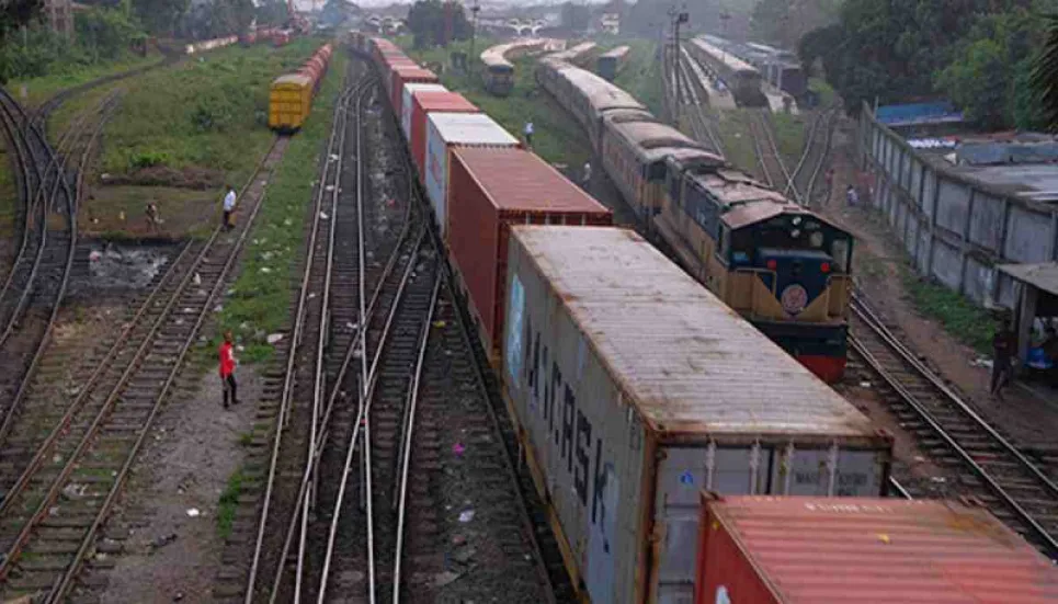 Freight train derailed at Mogbazar