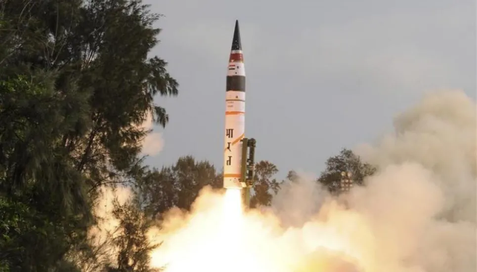 India test-fires intercontinental ballistic missile Agni-V