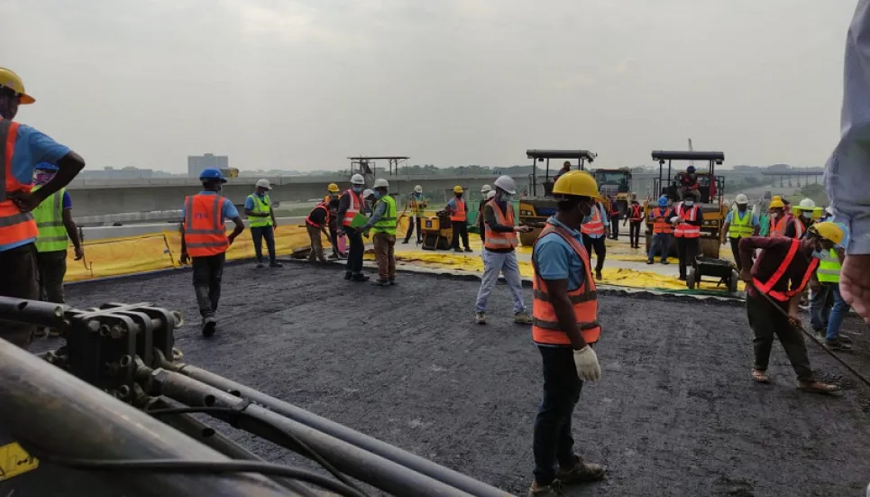 Asphalt paving of Padma Bridge viaduct begins