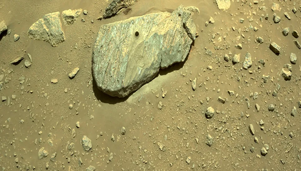 NASA confirms Perseverance Mars rover got its first piece of rock