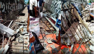 8 injured as Bangladesh Bank's wall collapses in Chattogram