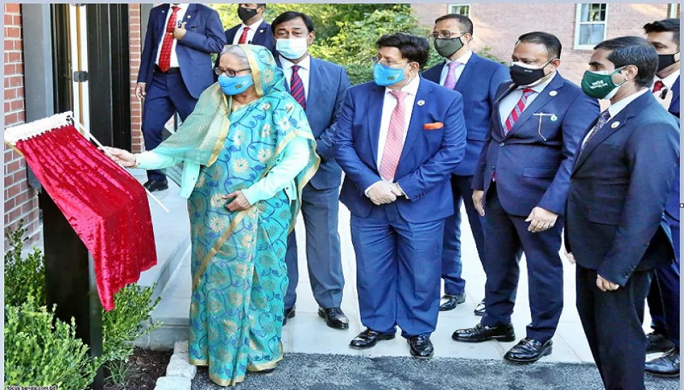 PM opens 'Bangladesh House' in USA's Maryland