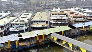 Barishal ferry terminal brim with Eid rush