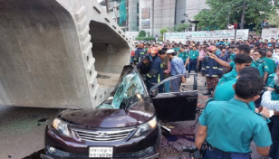 At least 4 feared dead as BRT project girder falls on car in Uttara