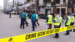 CID's bomb disposal unit in front of Naya Paltan BNP office