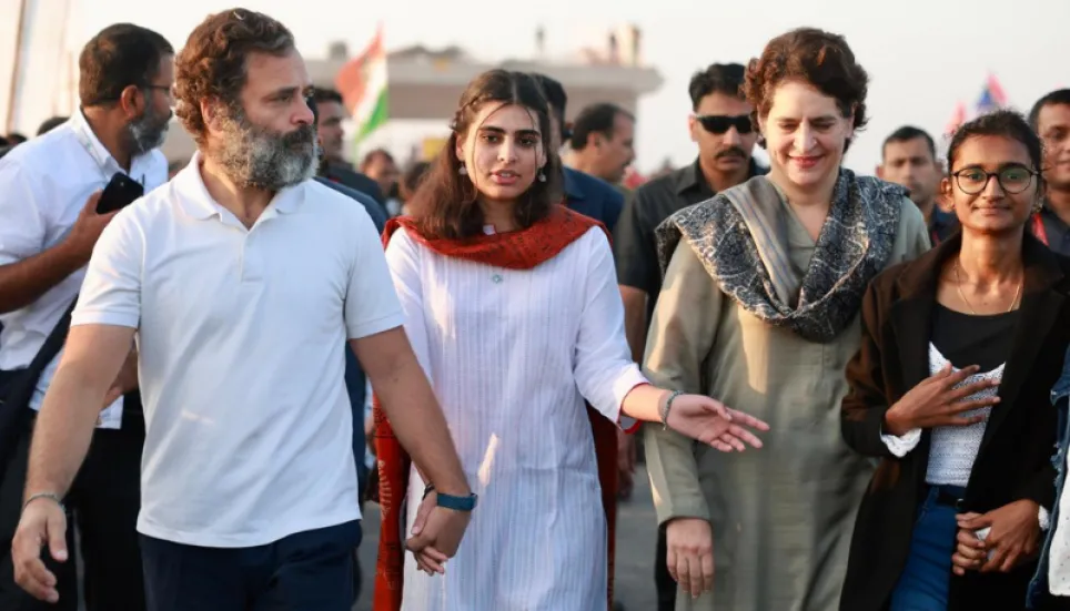 Priyanka Gandhi, daughter join Rahul Gandhi's Yatra in Rajasthan