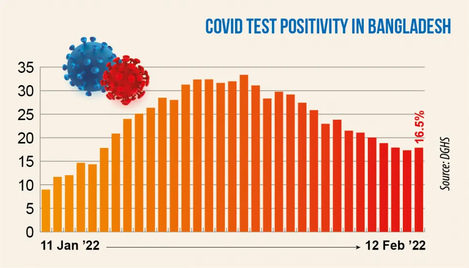 Daily Covid deaths fall to 20, positivity rate inches up to 16.5%