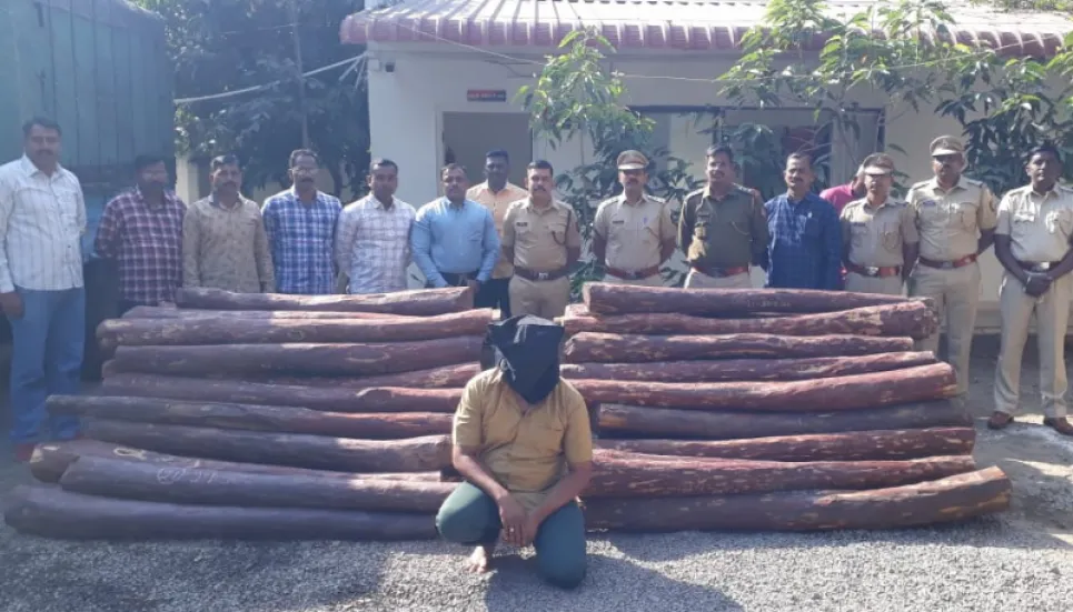 Man tries to smuggle in 'Pushpa' style, fails to fool police