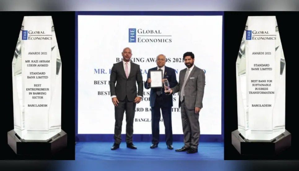 Kazi Akram receives 'Best Entrepreneur in Banking Sector in Bangladesh' award