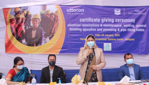 Certificate distribution ceremony held at Uttaran Project Training Centre in Habiganj