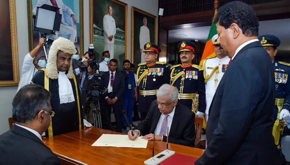 Wickremesinghe sworn in as Sri Lankan president