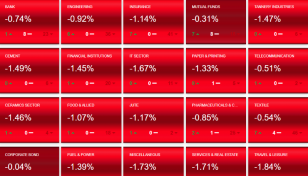 All sectors down on DSE