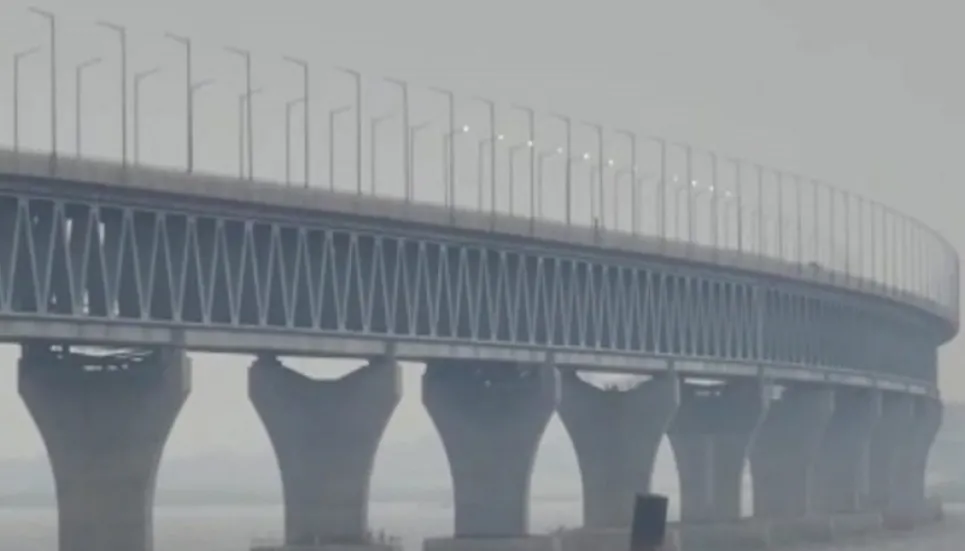 Experimental lights lit on Padma Bridge