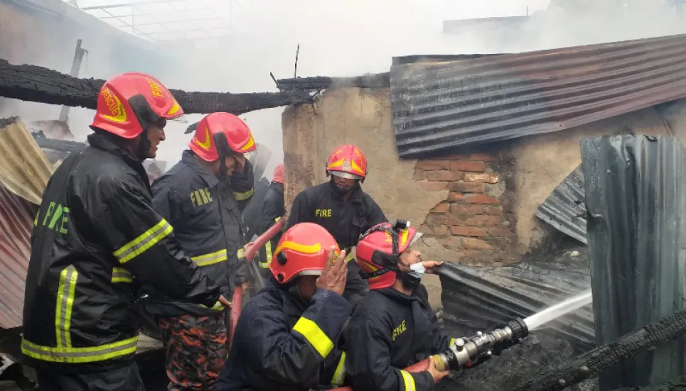 Fire at Bhashantek slum under control